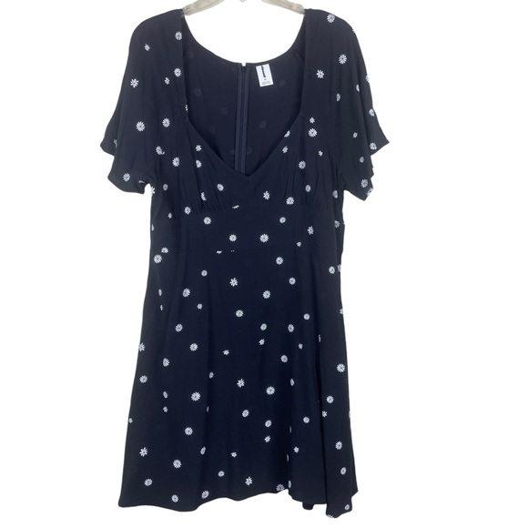 NWOT Abound Black Floral Skater Zip Fit & Flare Dress Sz XL - Picture 3 of 12